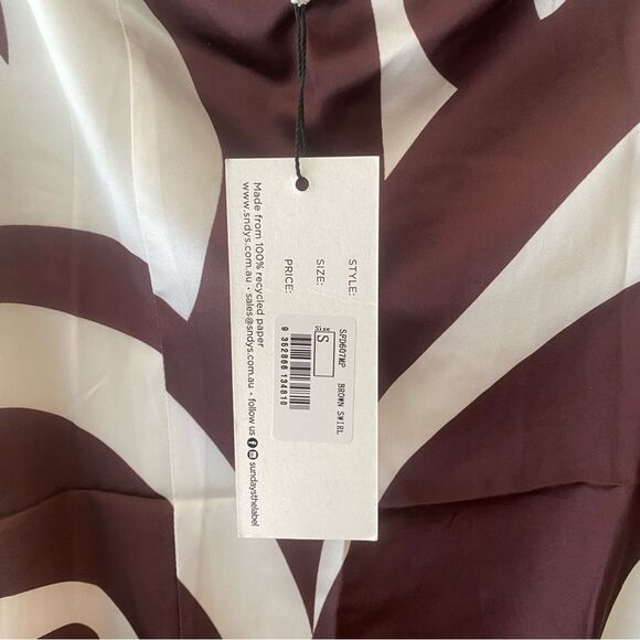 NWT SNDYS Angel Mini Dress in Brown Swirl print beach resort Revolve S - Picture 6 of 9